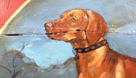 Coffee Table with Dog Portrait