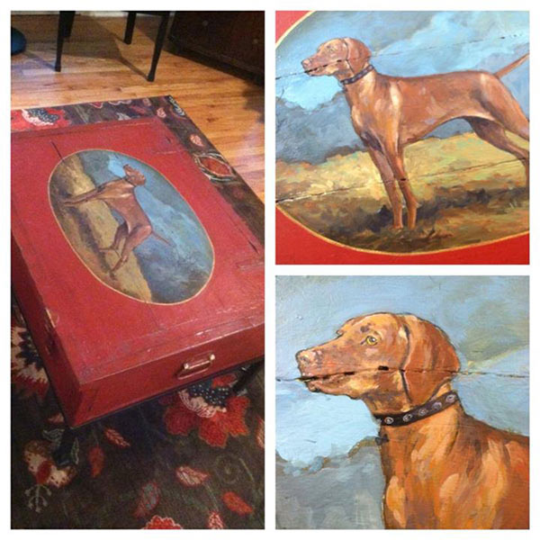 Coffee Table with Dog Portrait
